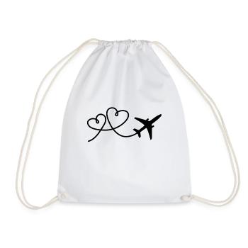 Airplane - Drawstring Bag - white - Front