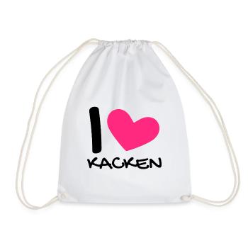 Ich liebe Kacken - Turnbeutel - Weiß - Vorne