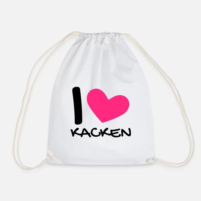 Ich liebe Kacken - Turnbeutel - Weiß