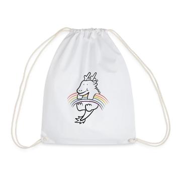Süßer Drachen Kawaii Regenbogen - Turnbeutel - Weiß - Vorne