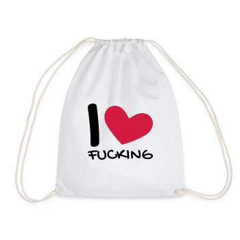 I love - Drawstring Bag - white - Front