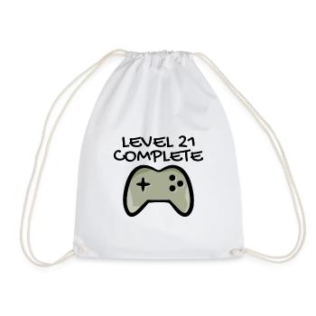 21st Birthday - Gamer 21 - 21 Years Gift - Drawstring Bag - white - Front