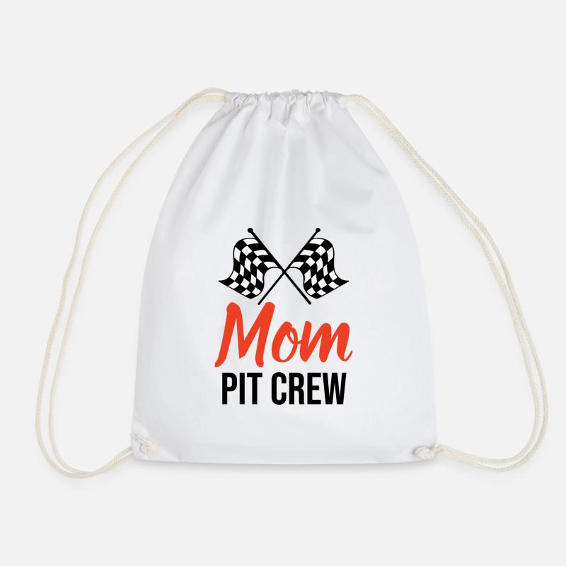 Mom Pit Crew Muttertagsgeschenk - Turnbeutel - Weiß
