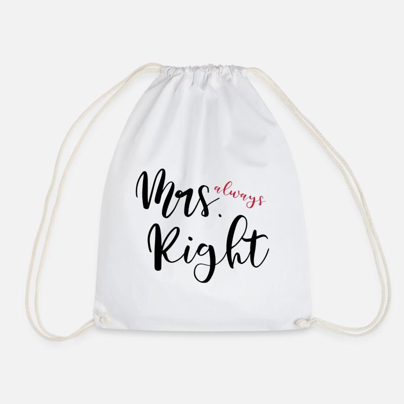 Mrs. always Right - Turnbeutel - Weiß