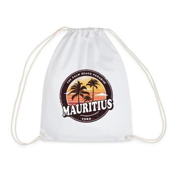 Mauritius Vintage Beach Design / Gift Idea - Drawstring Bag - white - Front
