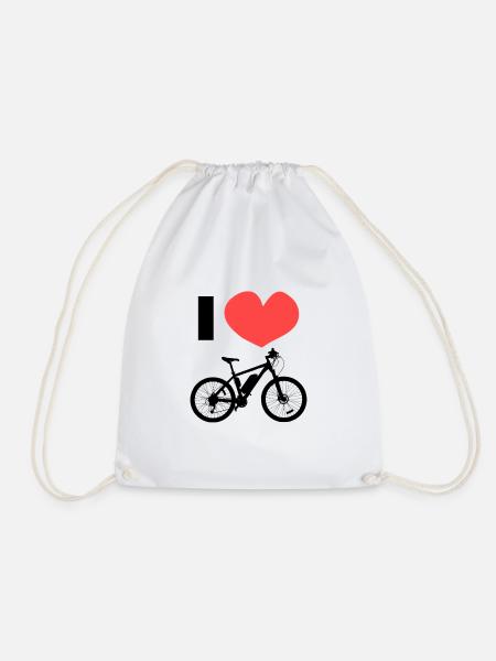 Statement Ich Liebe Fahrräder Fahrrad Herz - Turnbeutel - Weiß