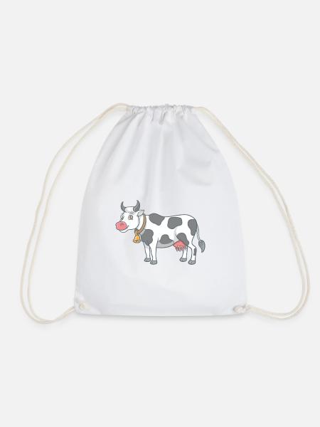 Kuh Cartoon Illustration Kawaii für Kinder - Turnbeutel - Weiß