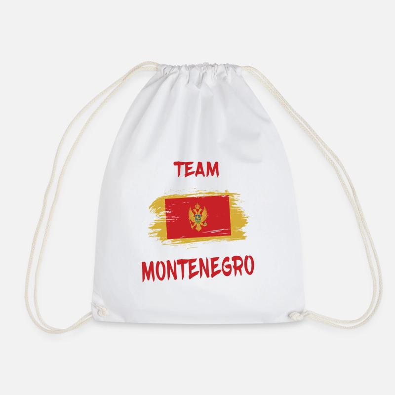 Team Montenegro Flaggen Design / Geschenkidee - Turnbeutel - Weiß