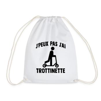 j'peux pas j'ai trottinette humour trottinette - Sac de sport léger - blanc - Devant