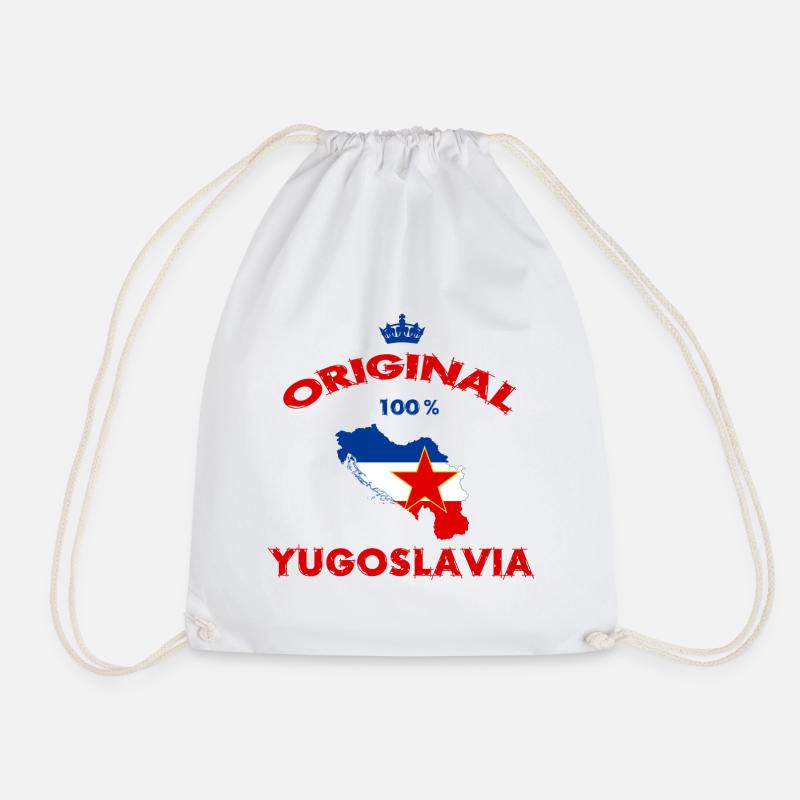 Yugoslavia 100% original flags - Drawstring Bag - white