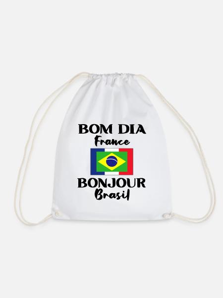Brasilien Frankreich Flagge Brasilianer Geschenk - Turnbeutel - Weiß