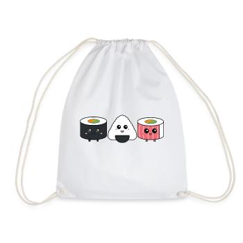 Sushi Trio - Drawstring Bag - white - Front