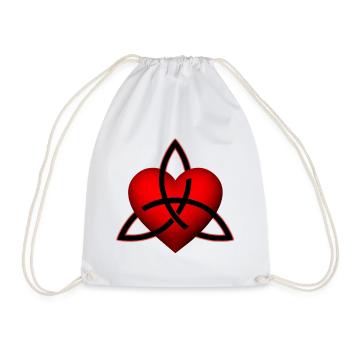 Celtic Heart Pattern - Drawstring Bag - white - Front
