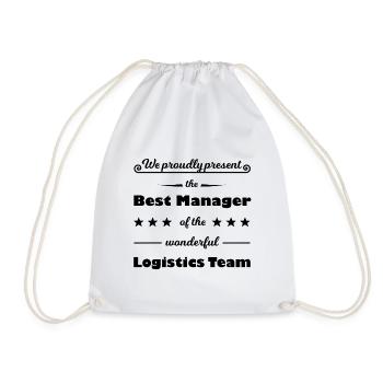 The best logistics manager - Drawstring Bag - white - Front