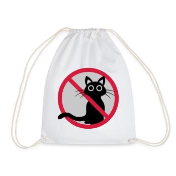 Katze verboten Schild - Turnbeutel - Weiß - Vorne