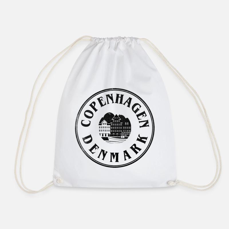 Copenhague, Danemark – Emblème du front de mer - Sac de sport léger - blanc