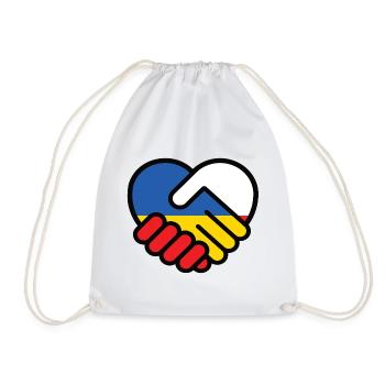 Poland Ukraine Heart pokój pański, pokój Ukrainy - Drawstring Bag - white - Front
