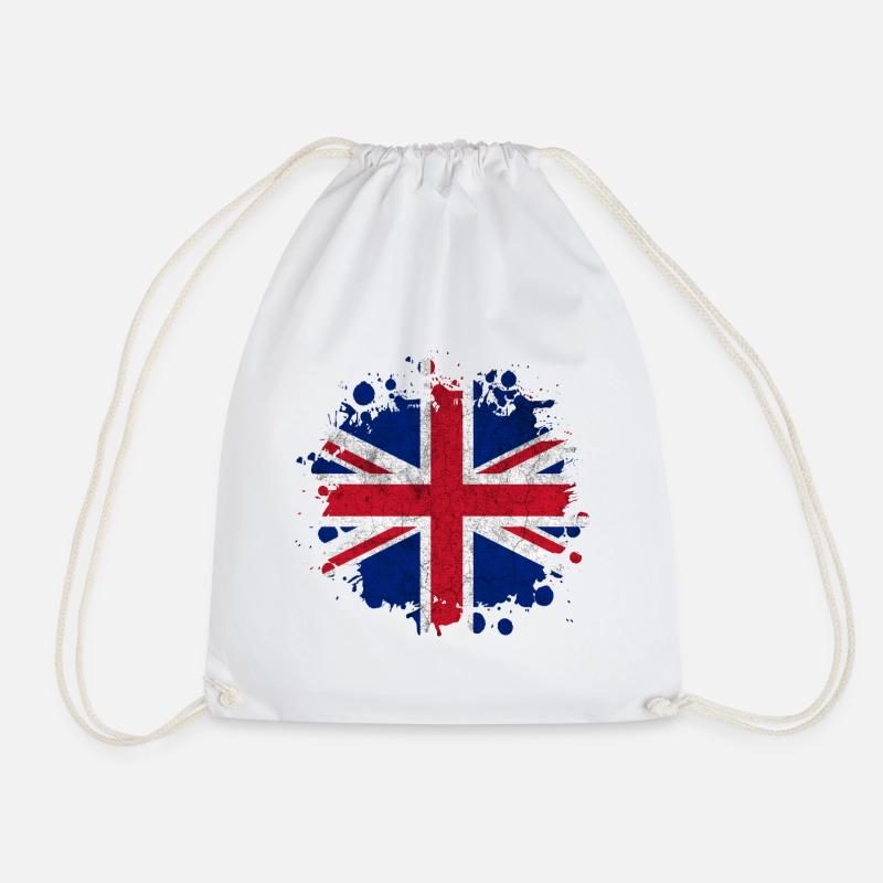 Großbritannien Vintage Splash Design - Turnbeutel - Weiß