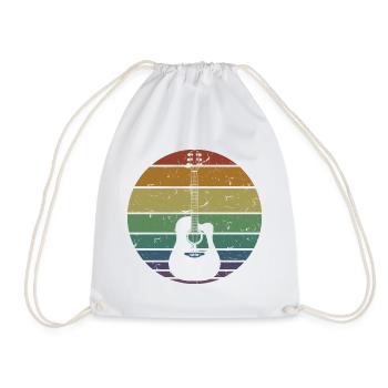 Rétro Guitare Acoustique Guitariste Guitariste Cadeau - Sac de sport léger - blanc - Devant