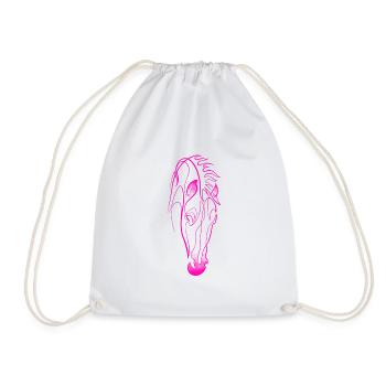 Cheval rose single line & dotwork - Sac de sport léger - blanc - Devant