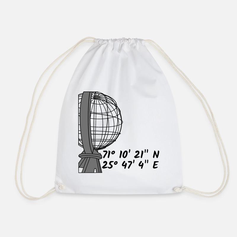 The globe at the North Cape for bright T-shirts - Drawstring Bag - white