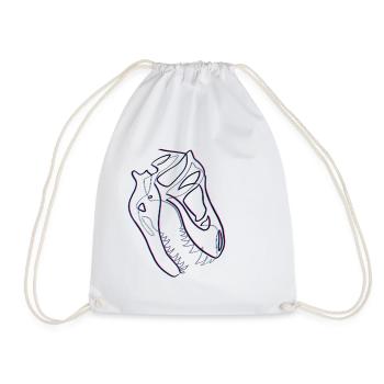 T-rex skull in single line blurred effect - Drawstring Bag - white - Front