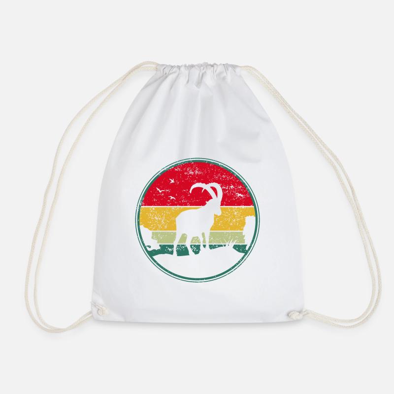 Steinbock, Wandern, Berge - Turnbeutel - Weiß