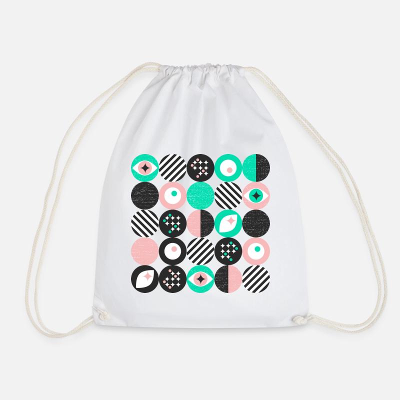 mutiger Minimalismus l Punkte l mint & pink - Turnbeutel - Weiß