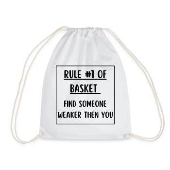 Gift basketball basketball funny sport passion - Drawstring Bag - white - Front