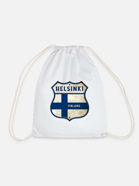Helsinki Finnland Wappen Design - Turnbeutel - Weiß
