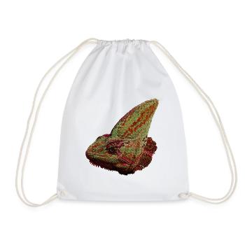 Reptilien designs, Chameleonkopf, freizeitkleidung - Turnbeutel - Weiß - Vorne