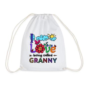 Old Woman Grandmother Grandma Statement Pensioner - Drawstring Bag - white - Front
