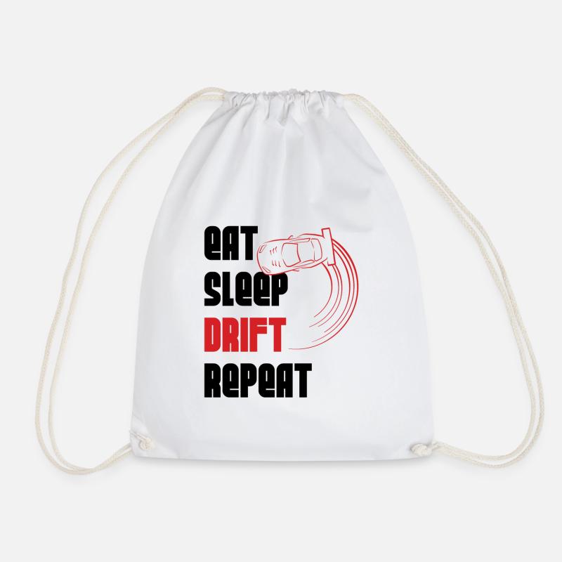 Eat sleep drift repeat - Sac de sport léger - blanc