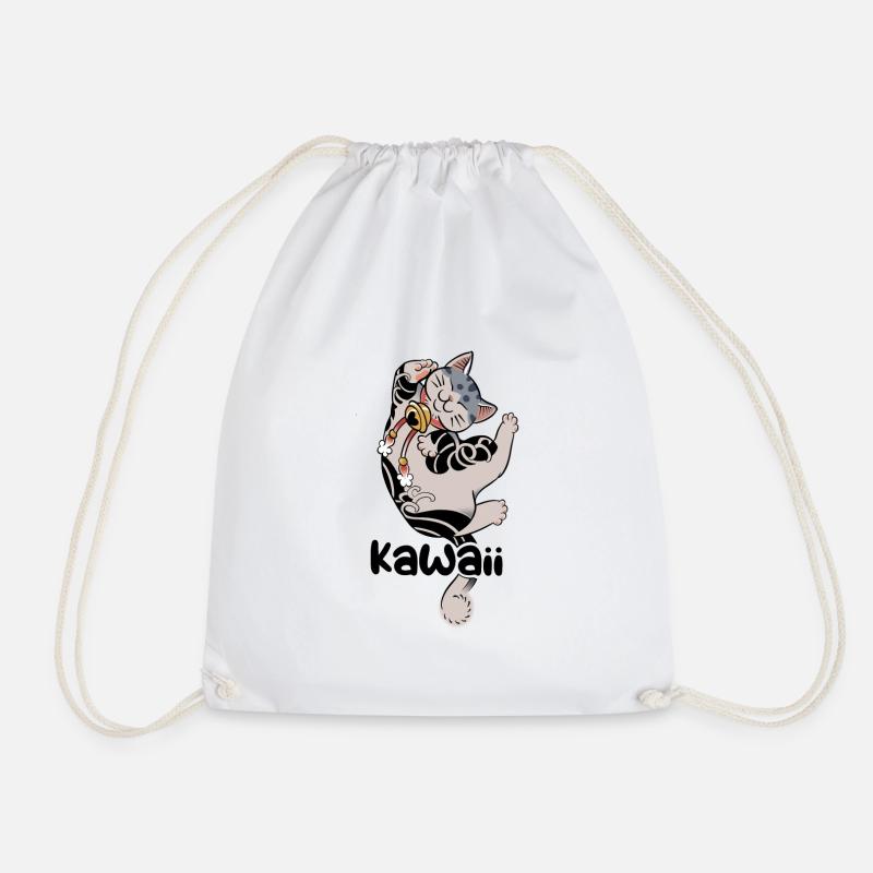 Chat anime kawaii - Japanimation dessin cute - Sac de sport léger - blanc