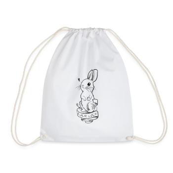 Cute little rabbit not very lucky - Drawstring Bag - white - Front