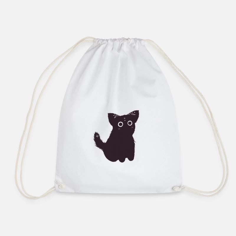 Süße Schwarze Katze - Turnbeutel - Weiß