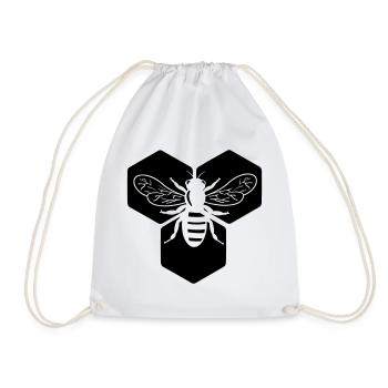 Bee in honeycomb - Drawstring Bag - white - Front