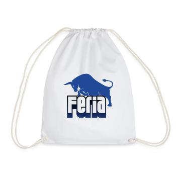 Feria taureau logo bleu & blanc - Sac de sport léger - blanc - Devant