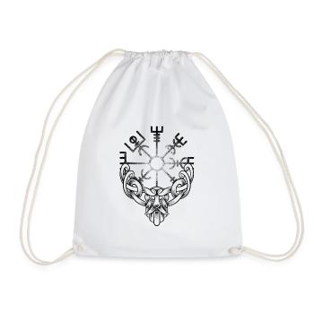 Dessin viking style dotwork tattoo - Sac de sport léger - blanc - Devant