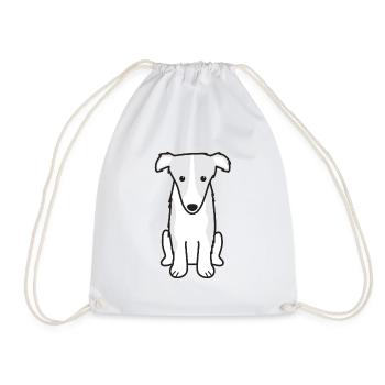 Borzoi Dog Cartoon Kawaii Illustration - Sac de sport léger - blanc - Devant