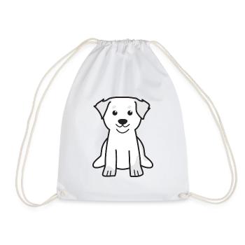 Bernese Mountain Dog Cartoon Kawaii Illustration - Drawstring Bag - white - Front