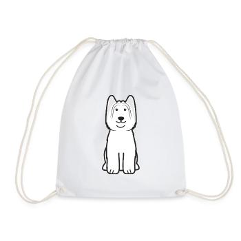 Briard Dog Cartoon Kawaii Illustration - Sac de sport léger - blanc - Devant