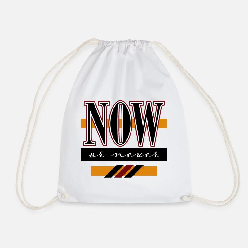 Now or never - Drawstring Bag - white