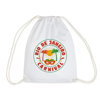 Rio Carnaval Sun Mask Logo - Drawstring Bag - white - Front
