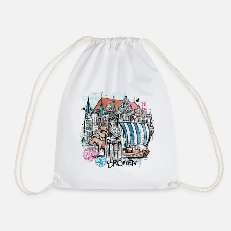 Bremen Illustration - Turnbeutel - Weiß