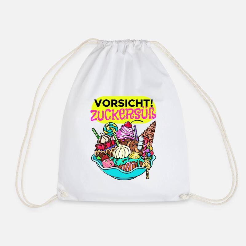 Naschkatzen Konditor Cupcake Statement Süßigkeiten - Turnbeutel - Weiß