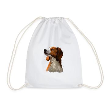 Amerikanisches Englisch Coonhound Dog Sketch Illustration - Turnbeutel - Weiß - Vorne