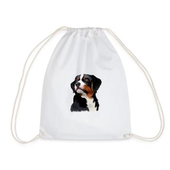 Appenzeller Sennenhund Hunde Aquarell Illustration - Turnbeutel - Weiß - Vorne
