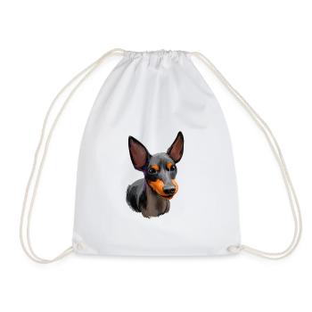Englisch Toy Terrier Hund Aquarell Illustration - Turnbeutel - Weiß - Vorne