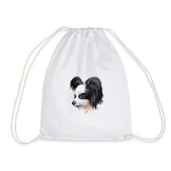 Papillon Dog Aquarelle Art Illustration - Sac de sport léger - blanc - Devant